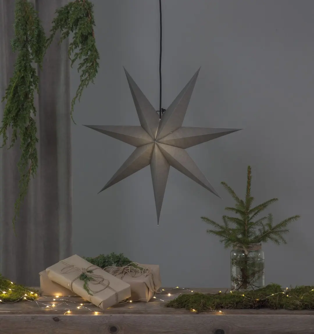 Star Trading Hangende Kerstster 70x70cm - Zwart - 1 Lichtpunt - afbeelding 3 van 6
