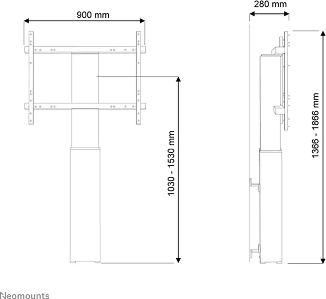 Neomounts PLASMA-W2250BLACK TV Steun - 42-100" - Gemotoriseerd - Zwart - afbeelding 2 van 4