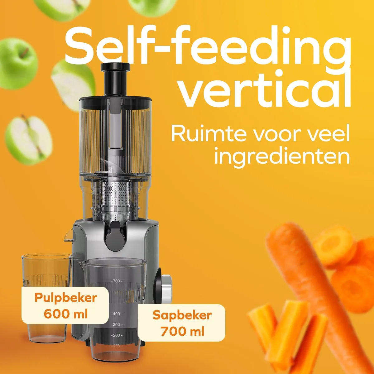 KitchenBrothers KB1004153 Slowjuicer 750ml - Grijs