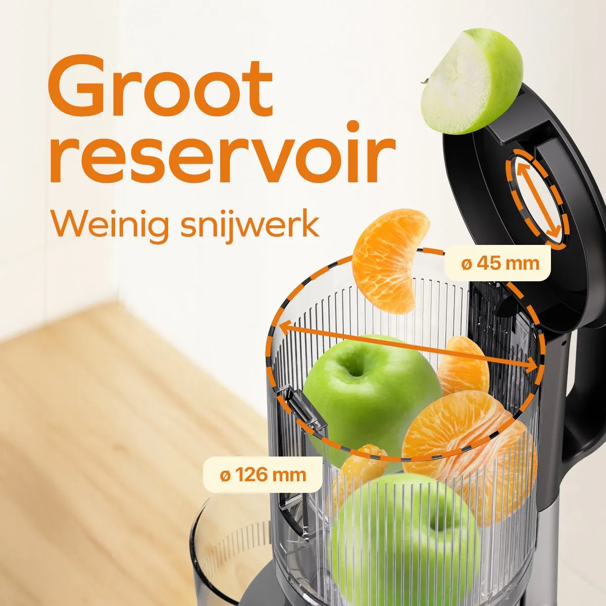 KitchenBrothers KB1004153 Slowjuicer 750ml - Grijs