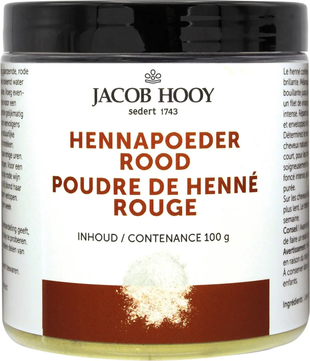 Jacob Hooy Hennapoeder Rood 100ml