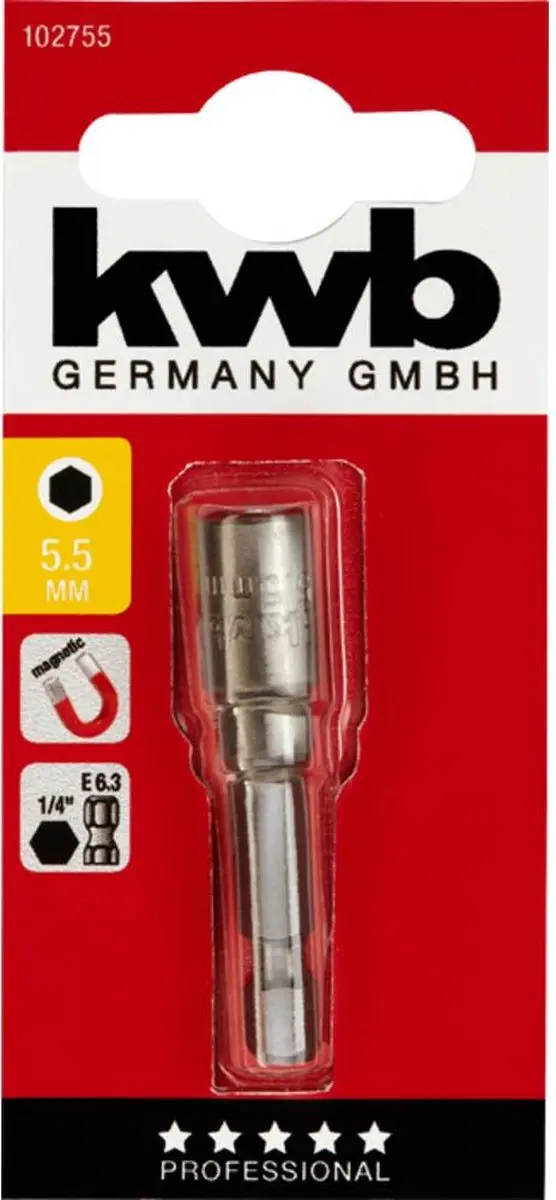 KWB Dopsleutelinzetstuk 5.5mm - 1 Stuk - afbeelding 4 van 4