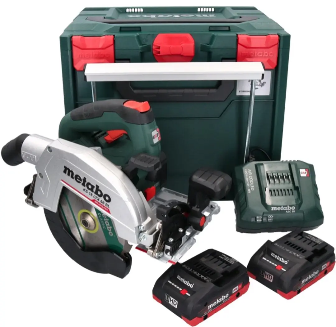 Metabo KS 18 LTX 66 BL Accu-handcirkelzaag 165mm - 2x 4,0Ah + Oplader - afbeelding 2 van 5