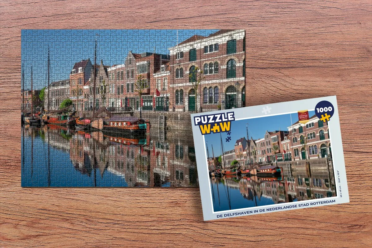 PuzzleWow Rotterdam Zomer Reflectie Legpuzzel 1000 Stuks - Multicolor
