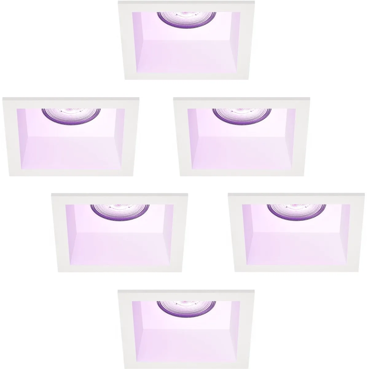 LEDVION 6x Smart Inbouwspot RGB+CCT 85x85mm