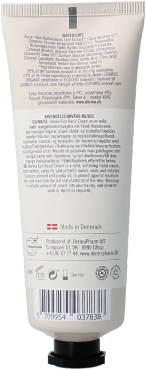 Derma Eco Verzorgende Handcrème 75ml