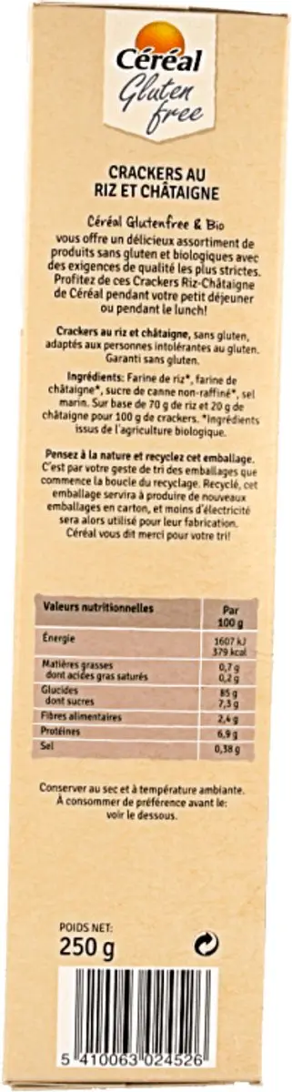 Cereal Cracker Rijst & Kastanje Glutenvrij 250g - afbeelding 5 van 6
