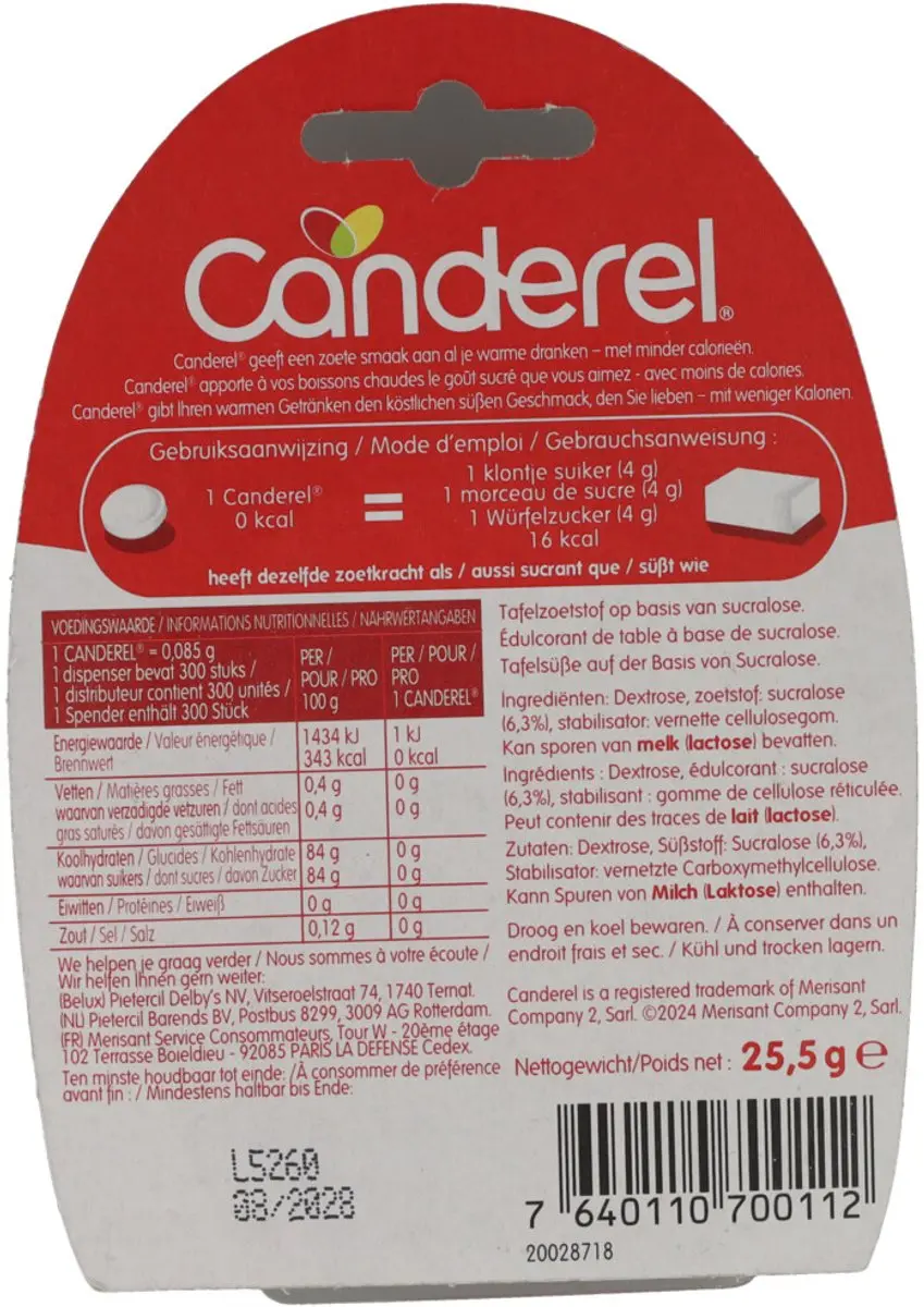 Canderel Dispenser 300 Stuks - 25,5g