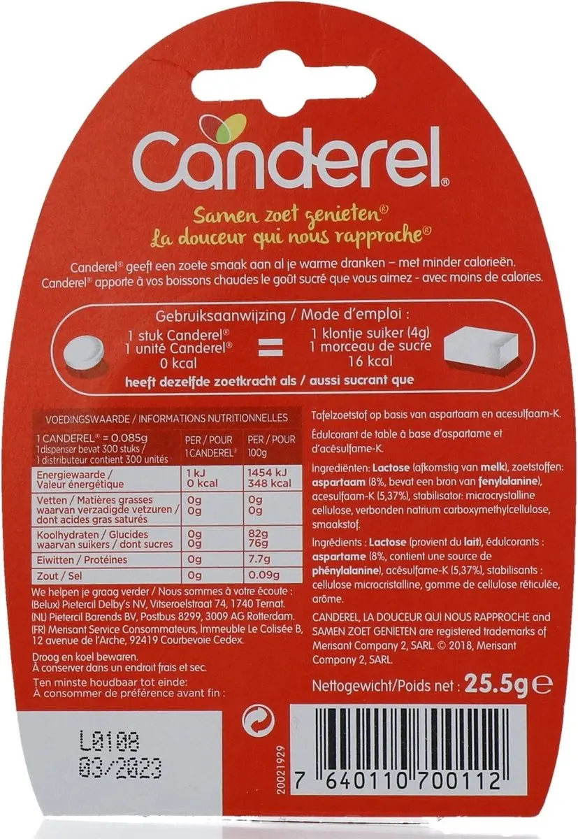 Canderel Dispenser 300 Stuks - 25,5g