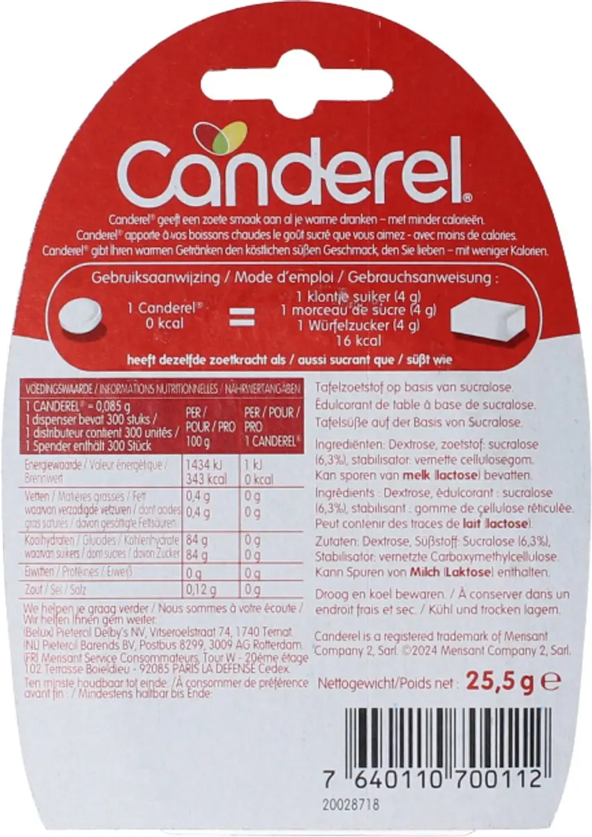 Canderel Dispenser 300 Stuks - 25,5g