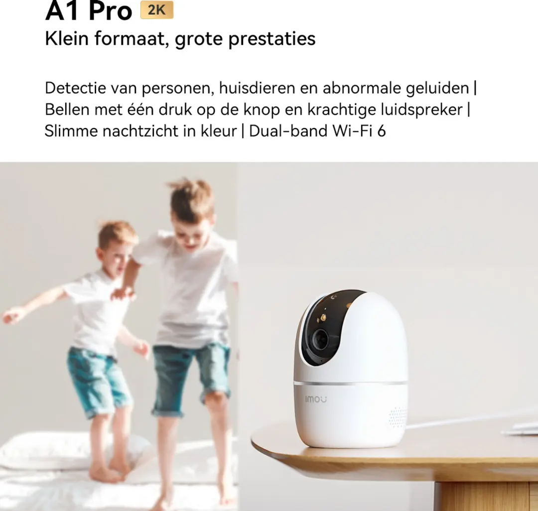 Imou A1 Pro 2K Beveiligingscamera - Binnen - Wit - afbeelding 2 van 6
