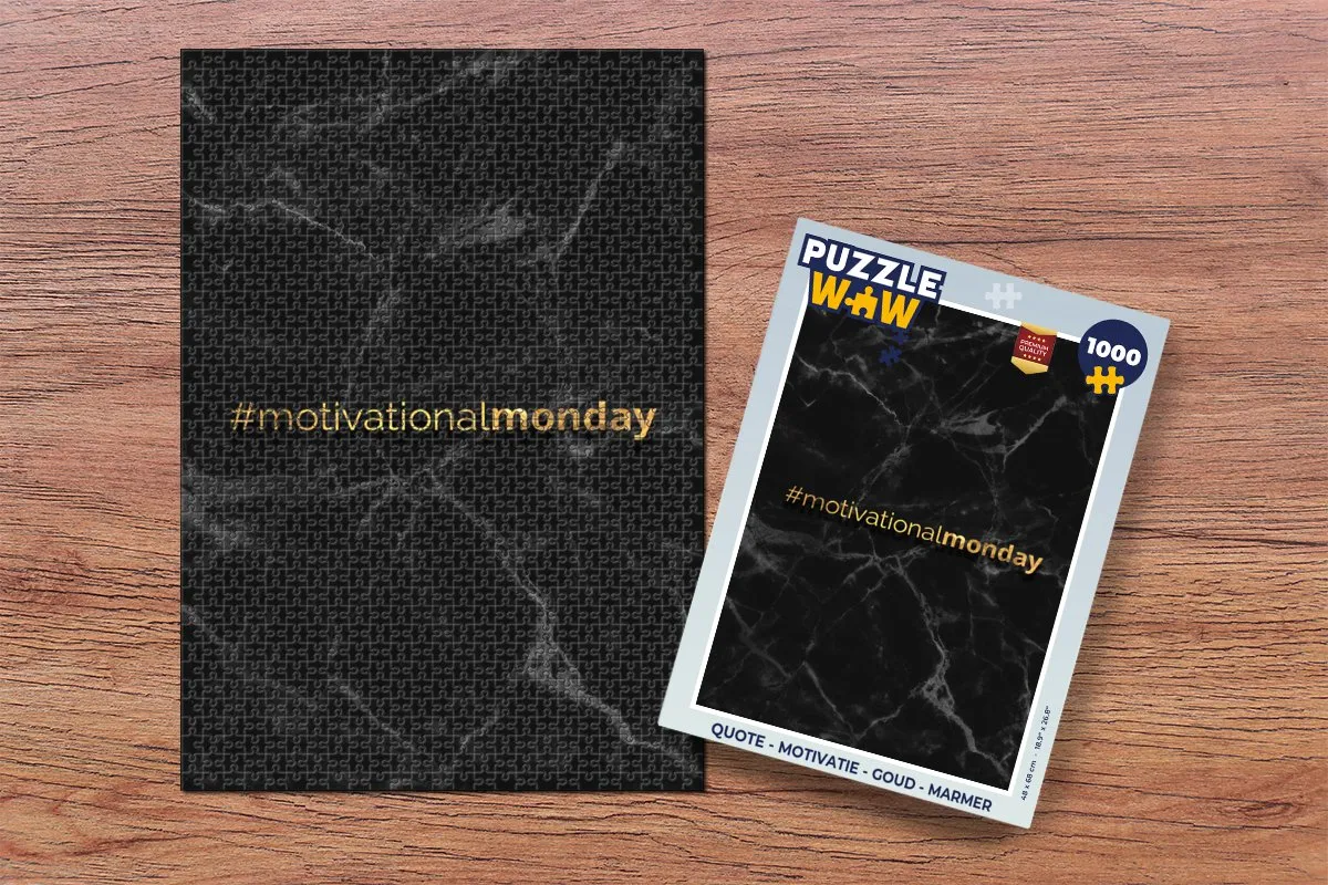 PuzzleWow Quote Motivatie Legpuzzel 1000 Stuks - Goud Marmer Multicolor