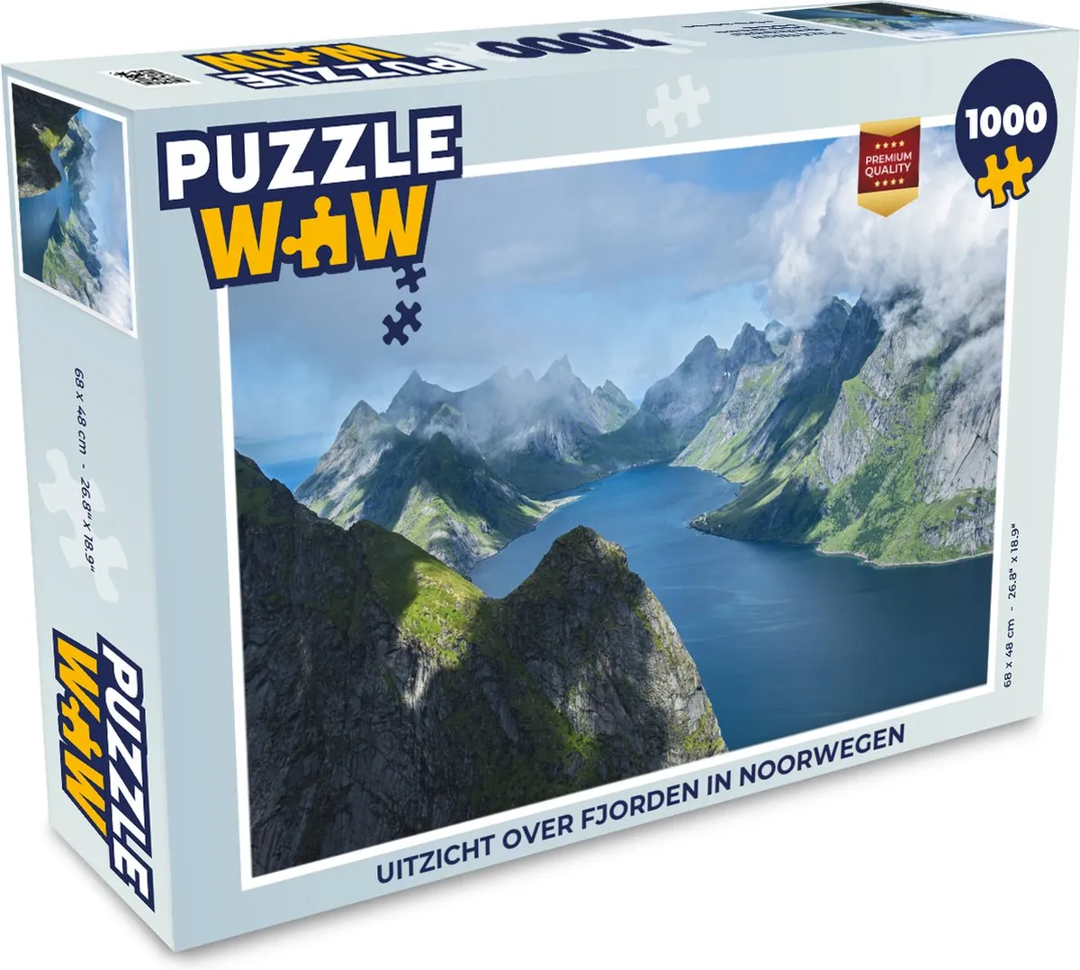 PuzzleWow Legpuzzel Fjorden Noorwegen 1000 Stuks - Multicolor