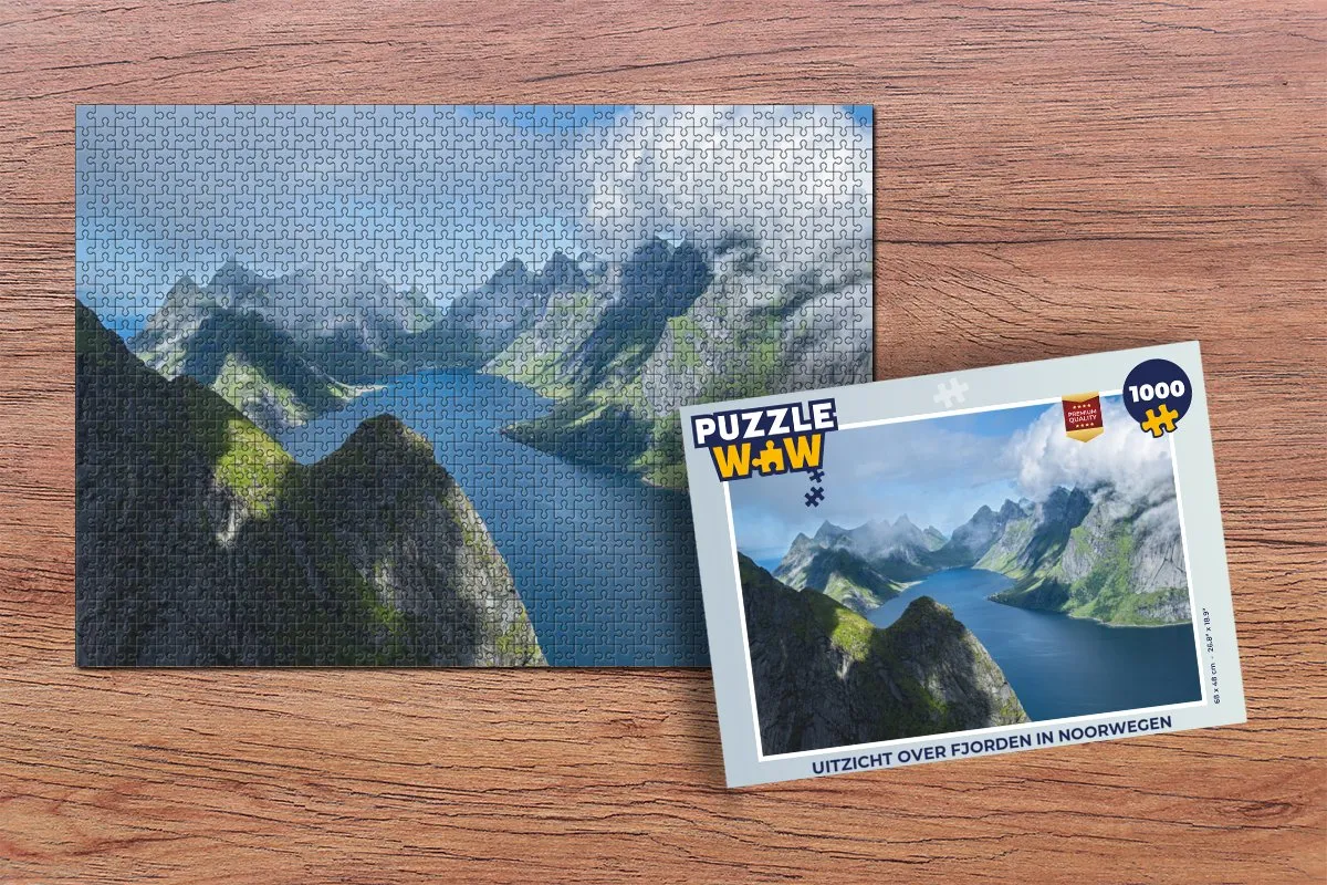 PuzzleWow Legpuzzel Fjorden Noorwegen 1000 Stuks - Multicolor
