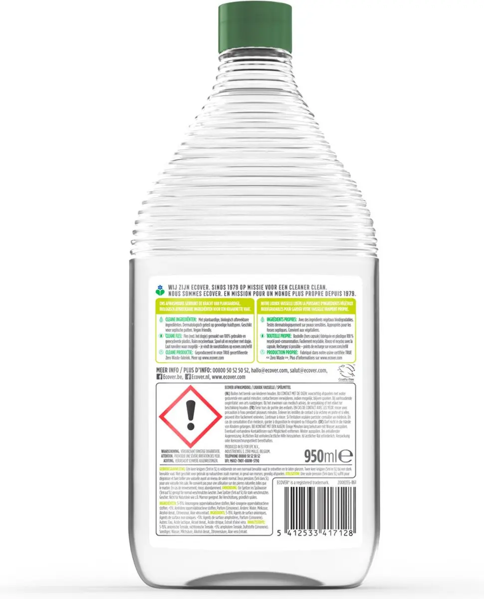 Ecover Afwasmiddel Citroen & Aloë Vera 950ml - afbeelding 5 van 6