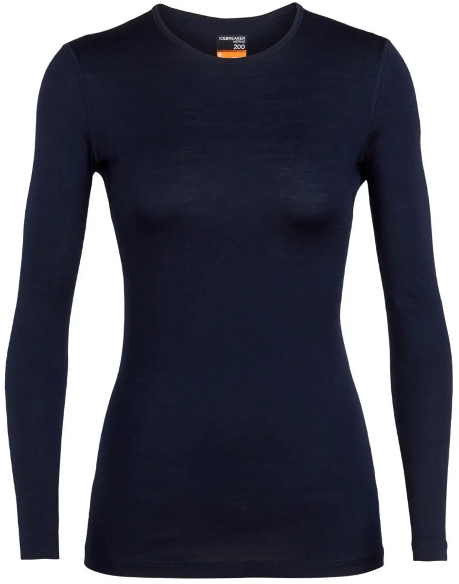 Icebreaker 200 Oasis Crewe Dames Thermoshirt Midnight Navy-423 L