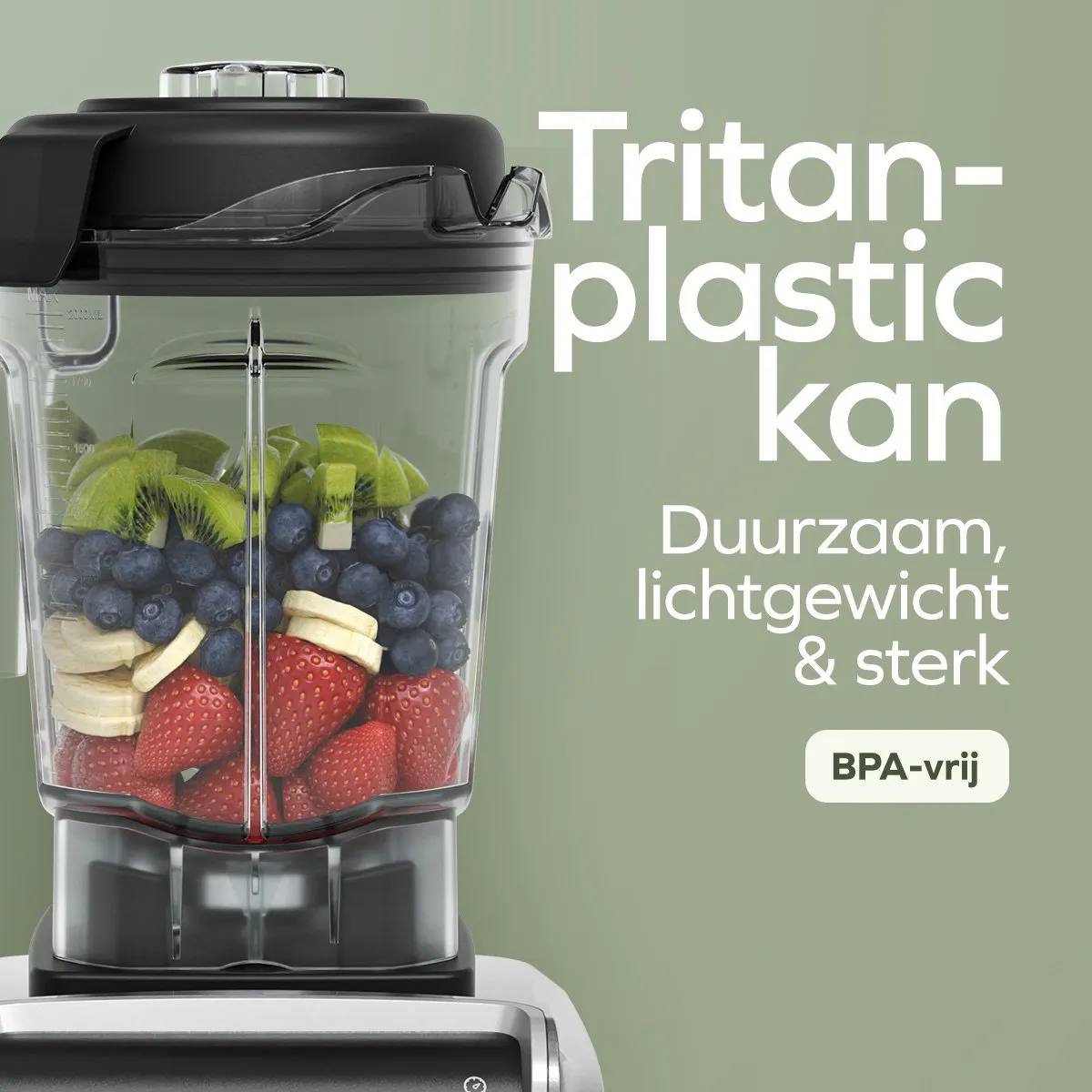 KitchenBrothers Power Blender 1600W - Metallic Grijs - afbeelding 6 van 6