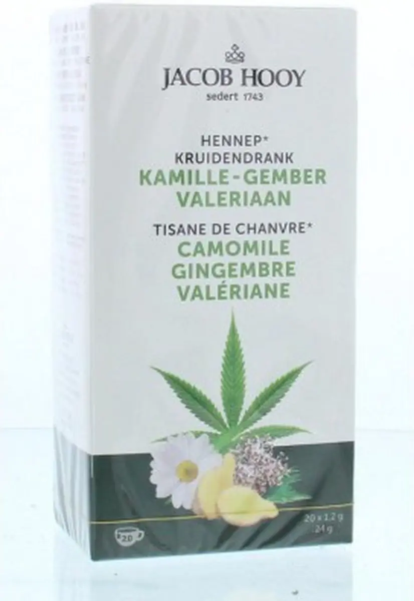 Jacob Hooy Hennep Kamille Gember Valeriaan Thee 20 Zakjes - afbeelding 2 van 2