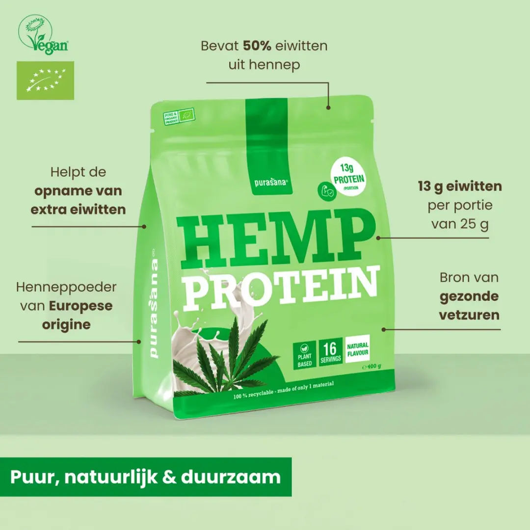 Purasana Hemp Protein Natural 400g