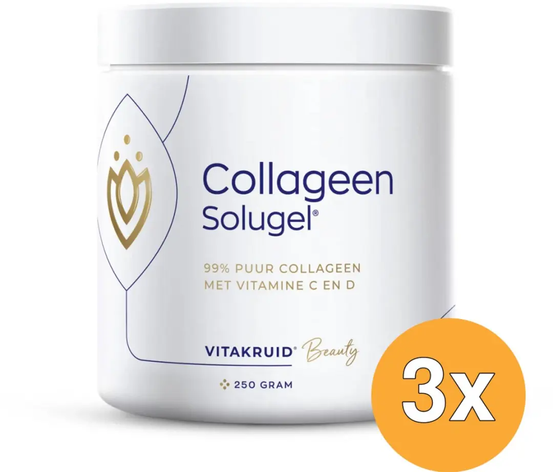 3x Vitakruid Collageen Solugel® Poeder met Vitamine C & D (250 gr)