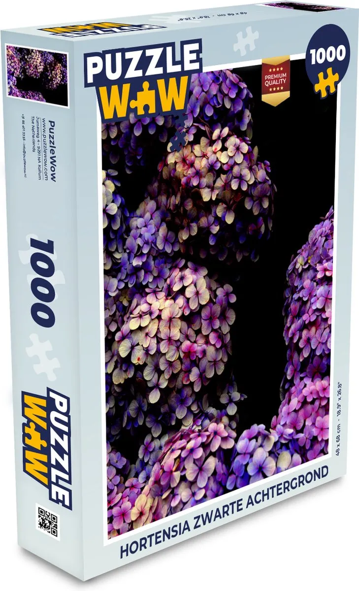 PuzzleWow Hortensia Legpuzzel 1000 Stuks - Multicolor