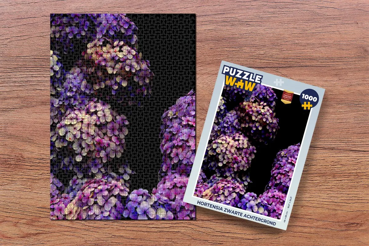 PuzzleWow Hortensia Legpuzzel 1000 Stuks - Multicolor