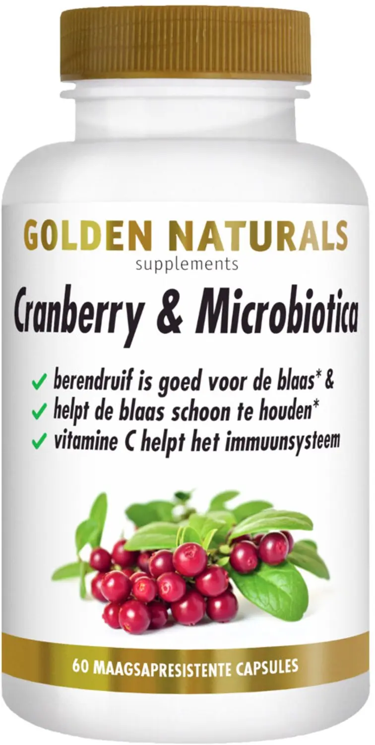 Golden Naturals Cranberry & Microbiotica 120 Vegacapsules