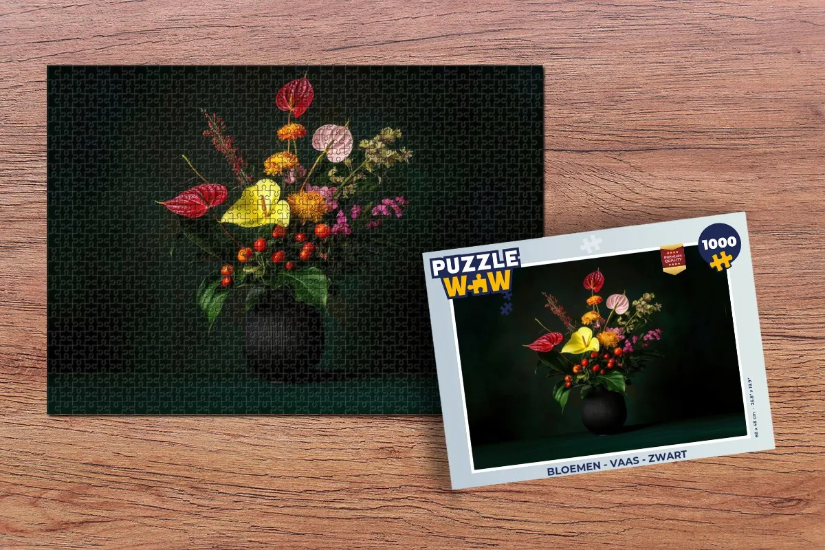 PuzzleWow Bloemen Vaas Legpuzzel 1000 Stuks - Multicolor
