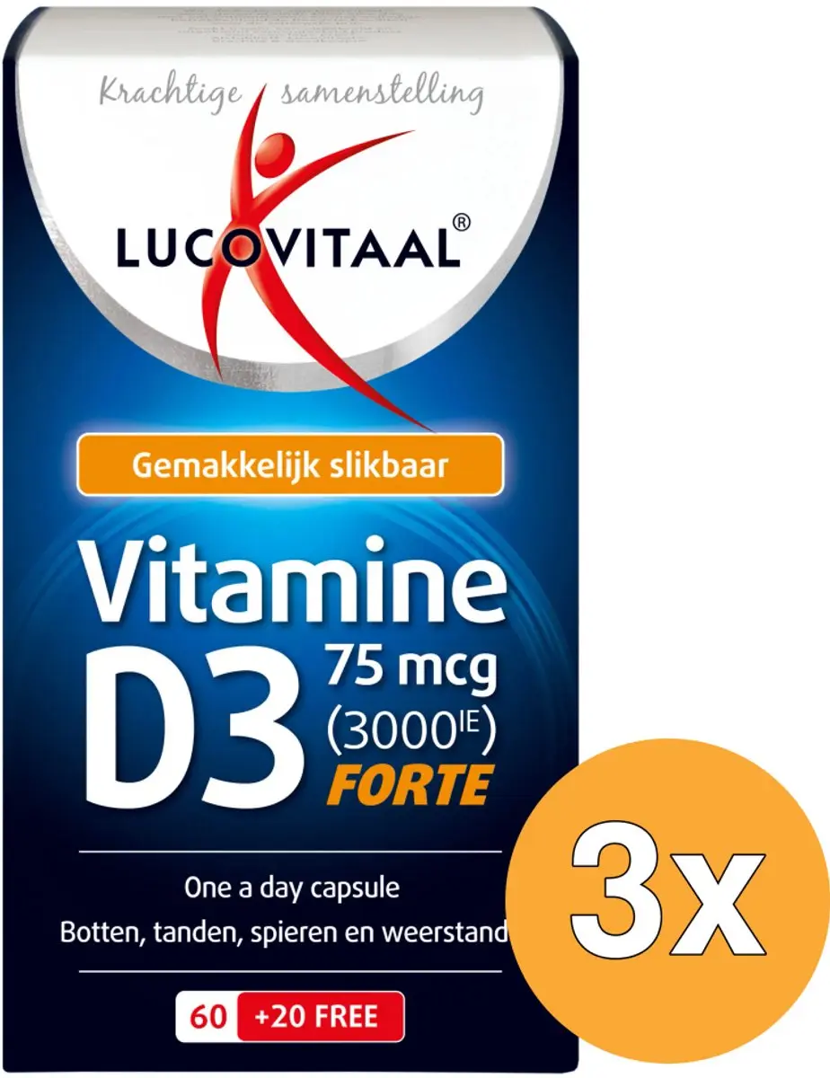 3x Lucovitaal Vitamine D3 75mcg (80 capsules)