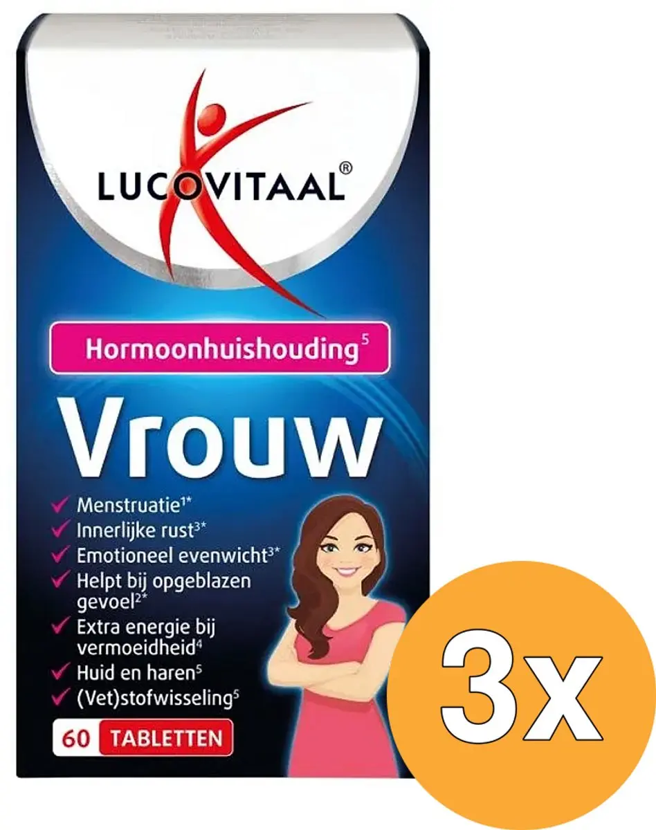 3x Lucovitaal Vrouw Hormoonhuishouding (60 tabletten)