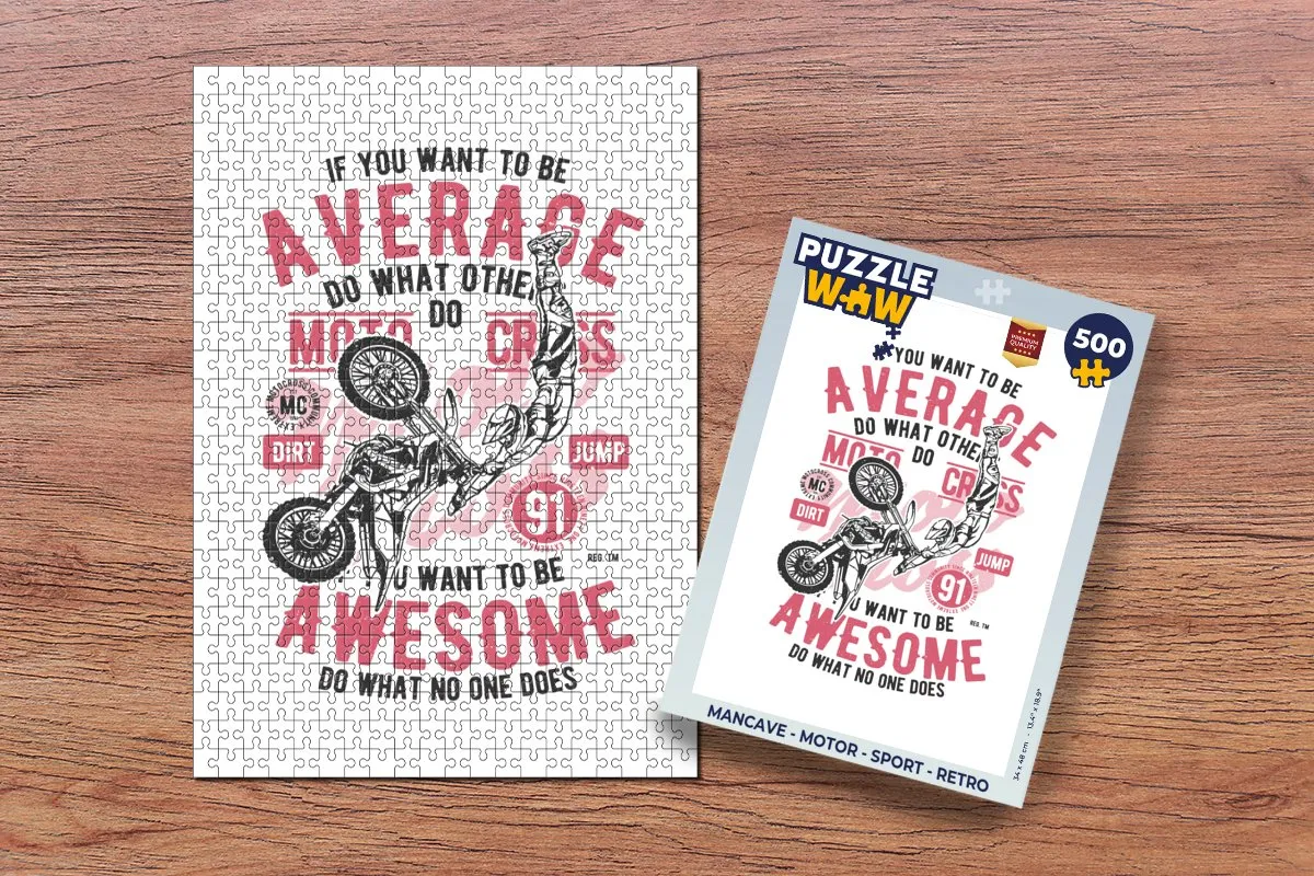 PuzzleWow Mancave Motor Sport Retro Legpuzzel 500 Stuks - Multicolor