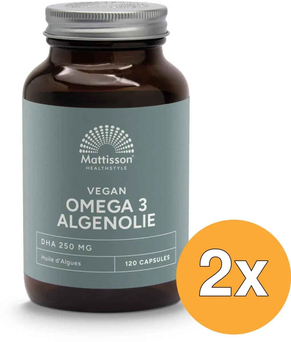 2x Mattisson Vegan Omega-3 Algenolie Dha 260Mg (120 vega capsules)