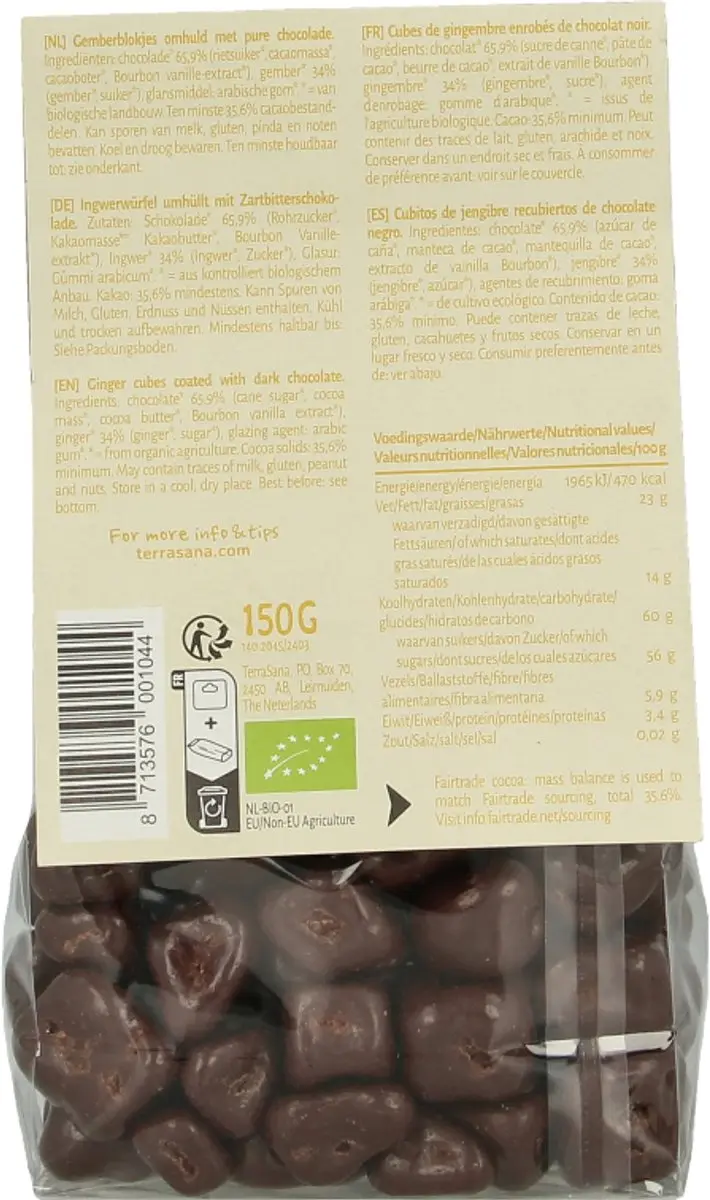 Terrasana Ginger Pleasure Choco Bio 150g