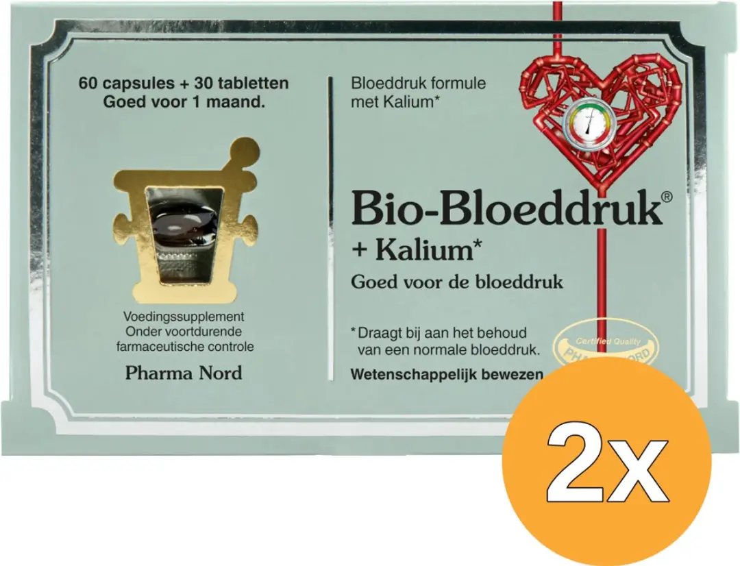 2x Pharma Nord Bio Bloeddruk & Kalium (Tabletten en Capsules) (90 stuks)
