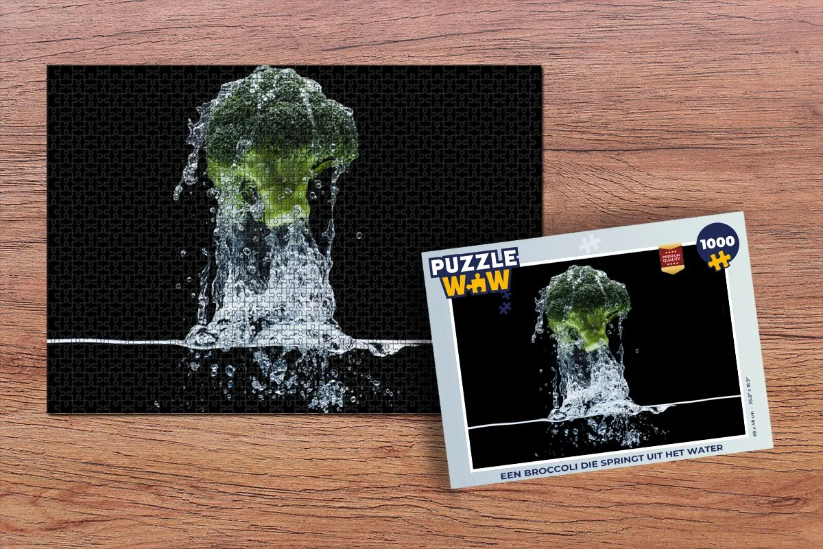 PuzzleWow Legpuzzel Broccoli uit het Water 1000 Stuks - Multicolor