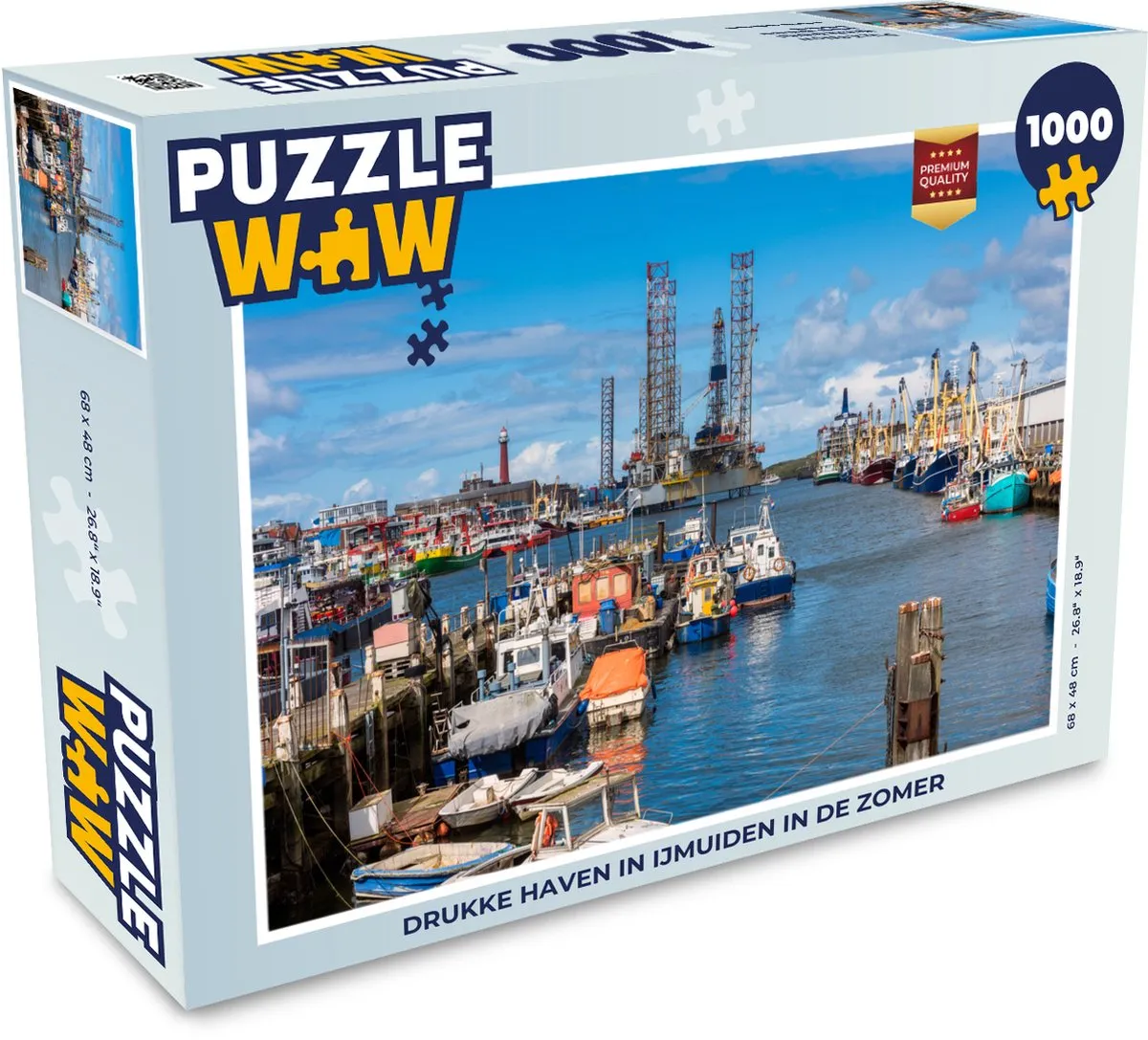 PuzzleWow Legpuzzel Drukke Haven IJmuiden 1000 Stuks - Multicolor