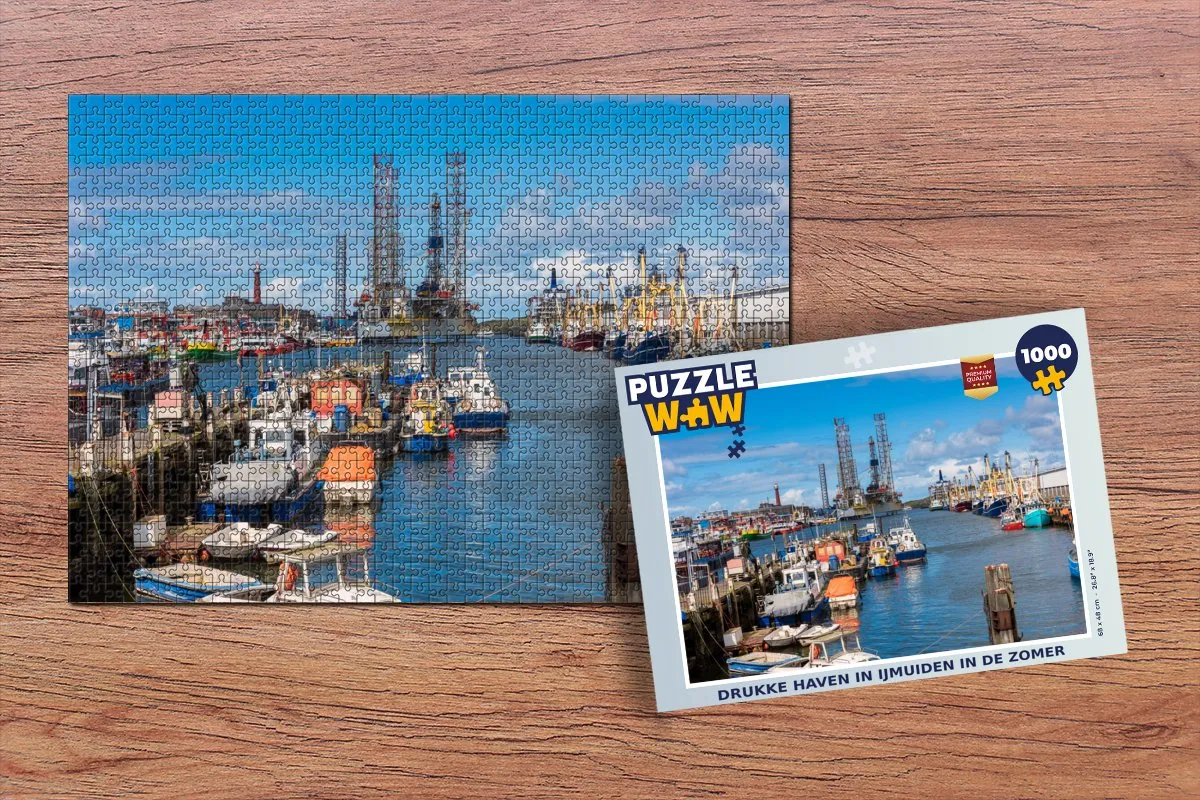 PuzzleWow Legpuzzel Drukke Haven IJmuiden 1000 Stuks