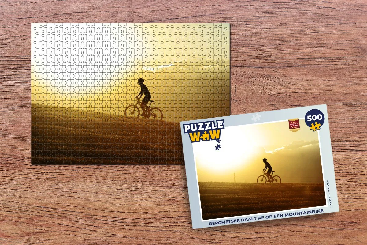 PuzzleWow Legpuzzel Bergfietser 500 Stuks - Multicolor