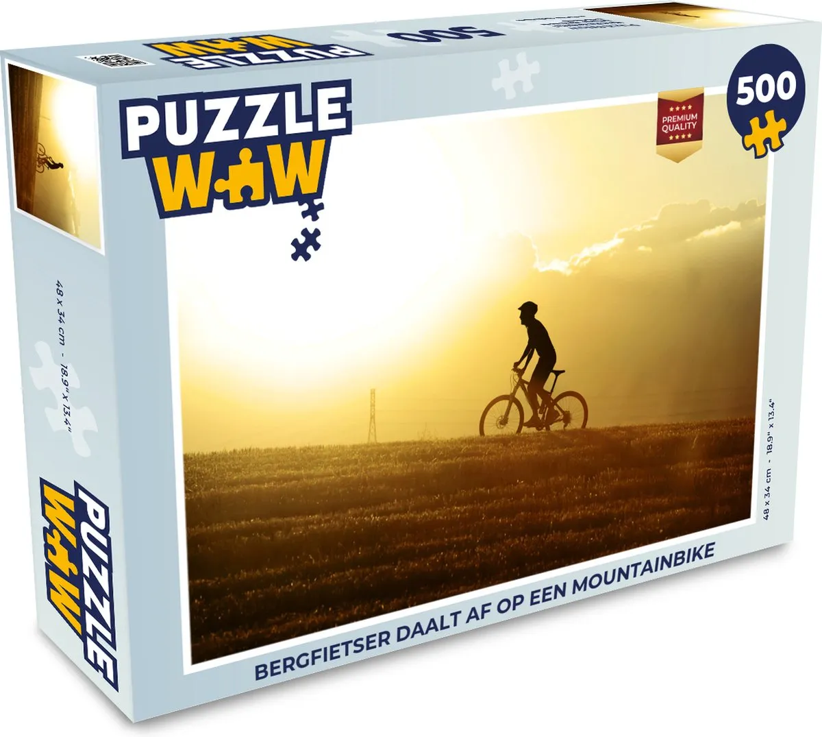 PuzzleWow Legpuzzel Bergfietser 500 Stuks
