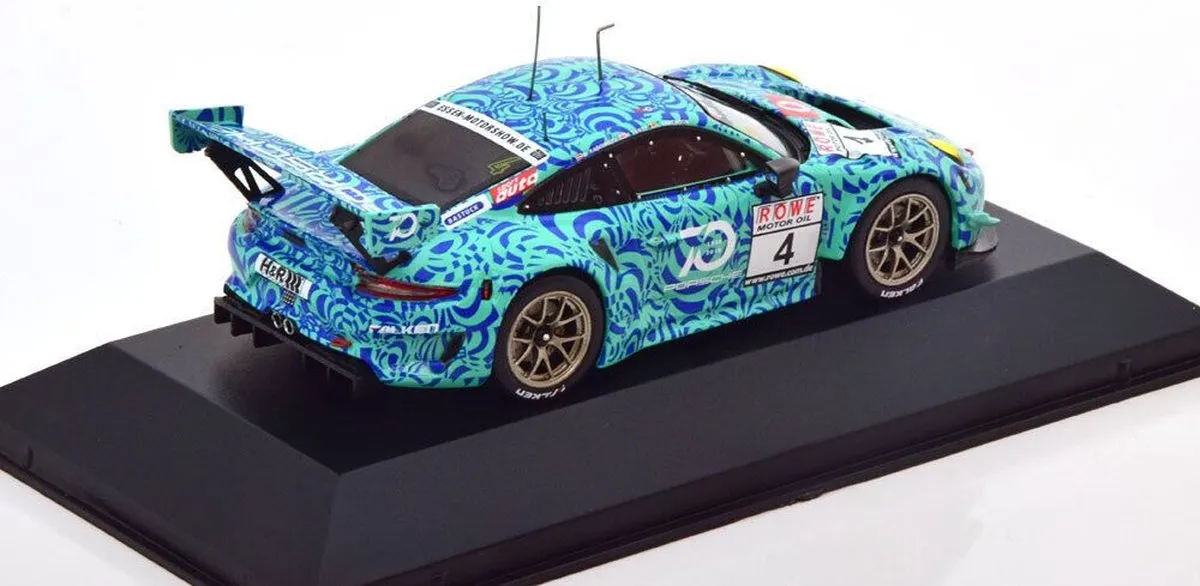 Porsche 911 GT3 R #4 VLN Nürburgring 2018 - IXO Models 1:43 Blauw