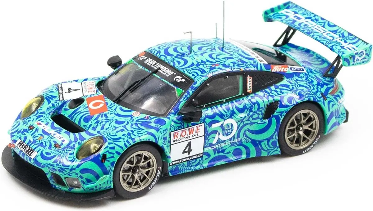 Porsche 911 GT3 R #4 VLN Nürburgring 2018 - IXO Models 1:43 Blauw