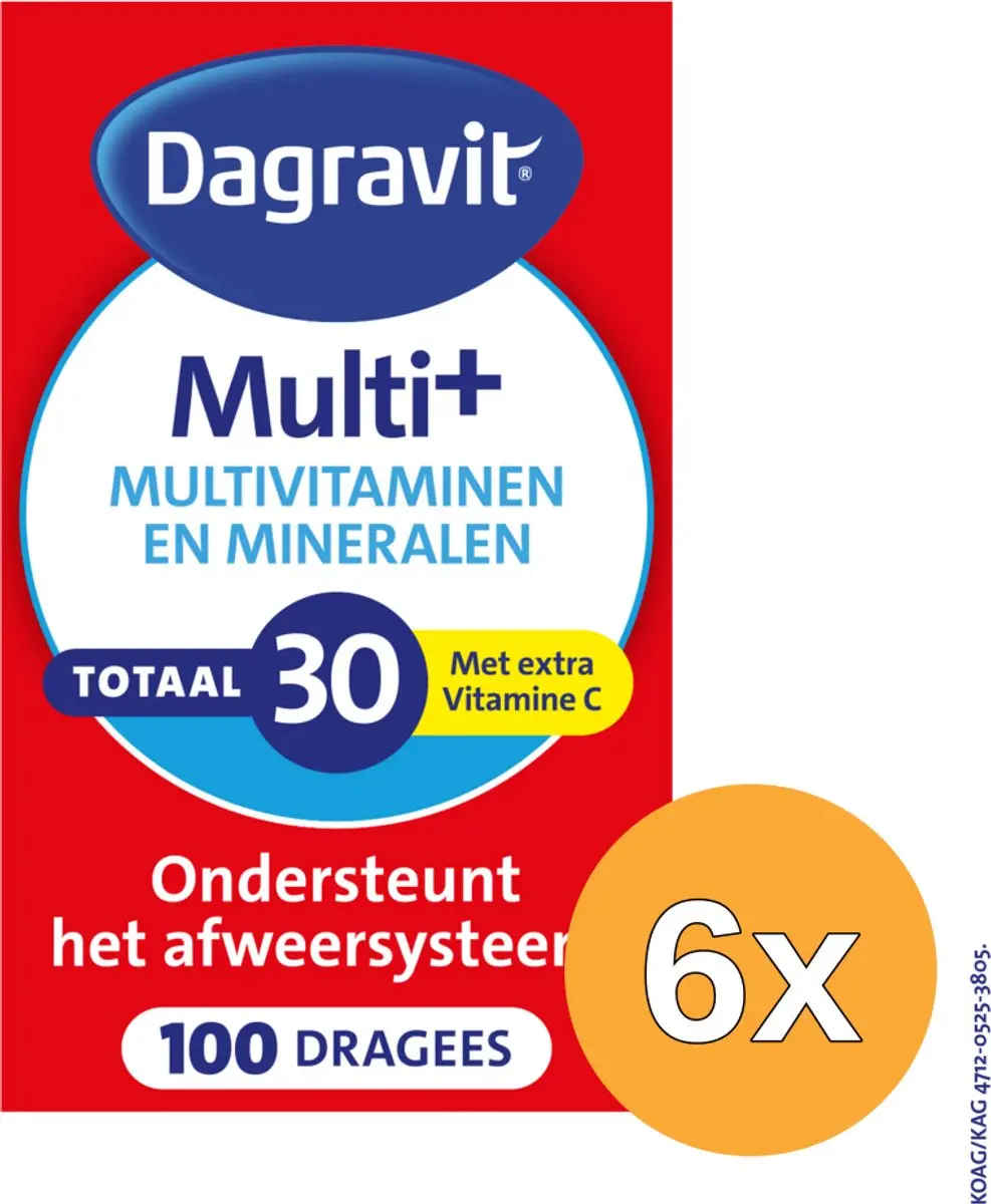 6x Dagravit Totaal 30 Multivitaminen (100 dragees)