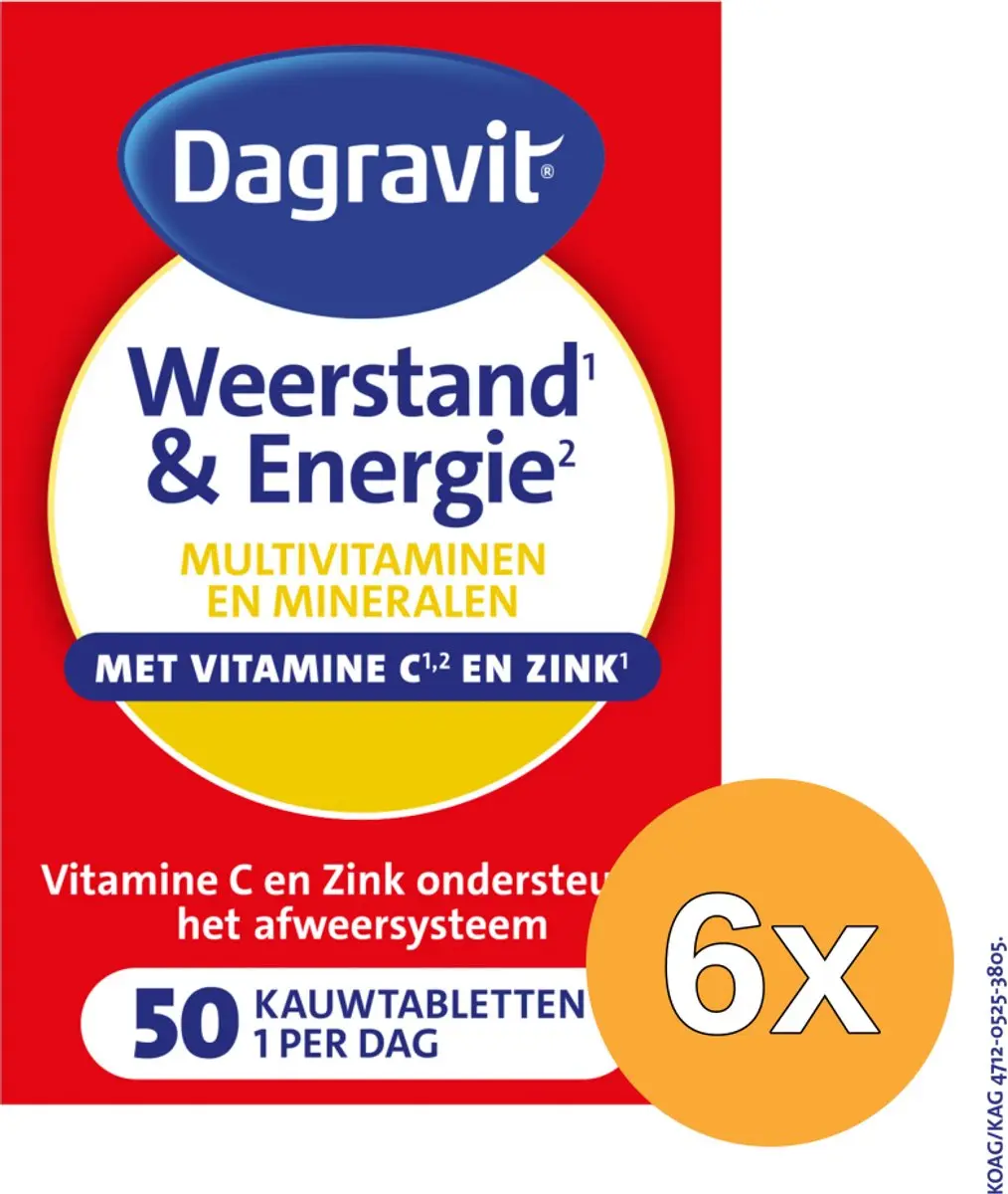 6x Dagravit Totaal 30 weerstand & energie (50 tabletten)