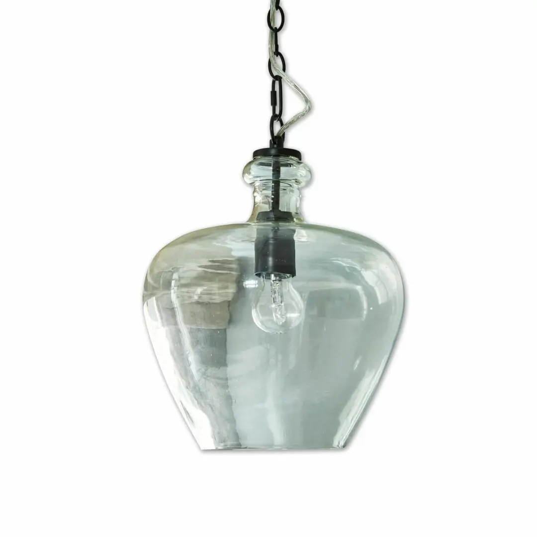 Loberon Morazan Hanglamp - Ø27cm - Heldere kap/Zwart