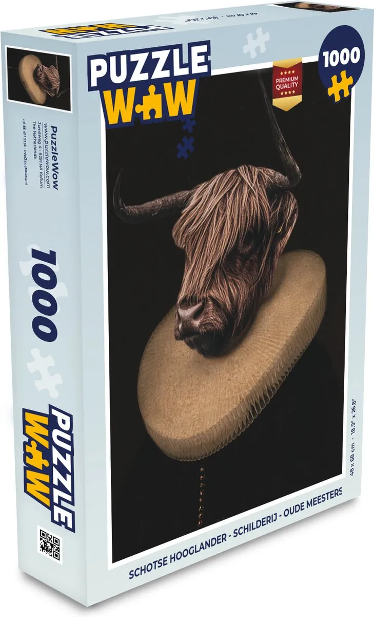 PuzzleWow Schotse Hooglander Legpuzzel 1000 Stuks