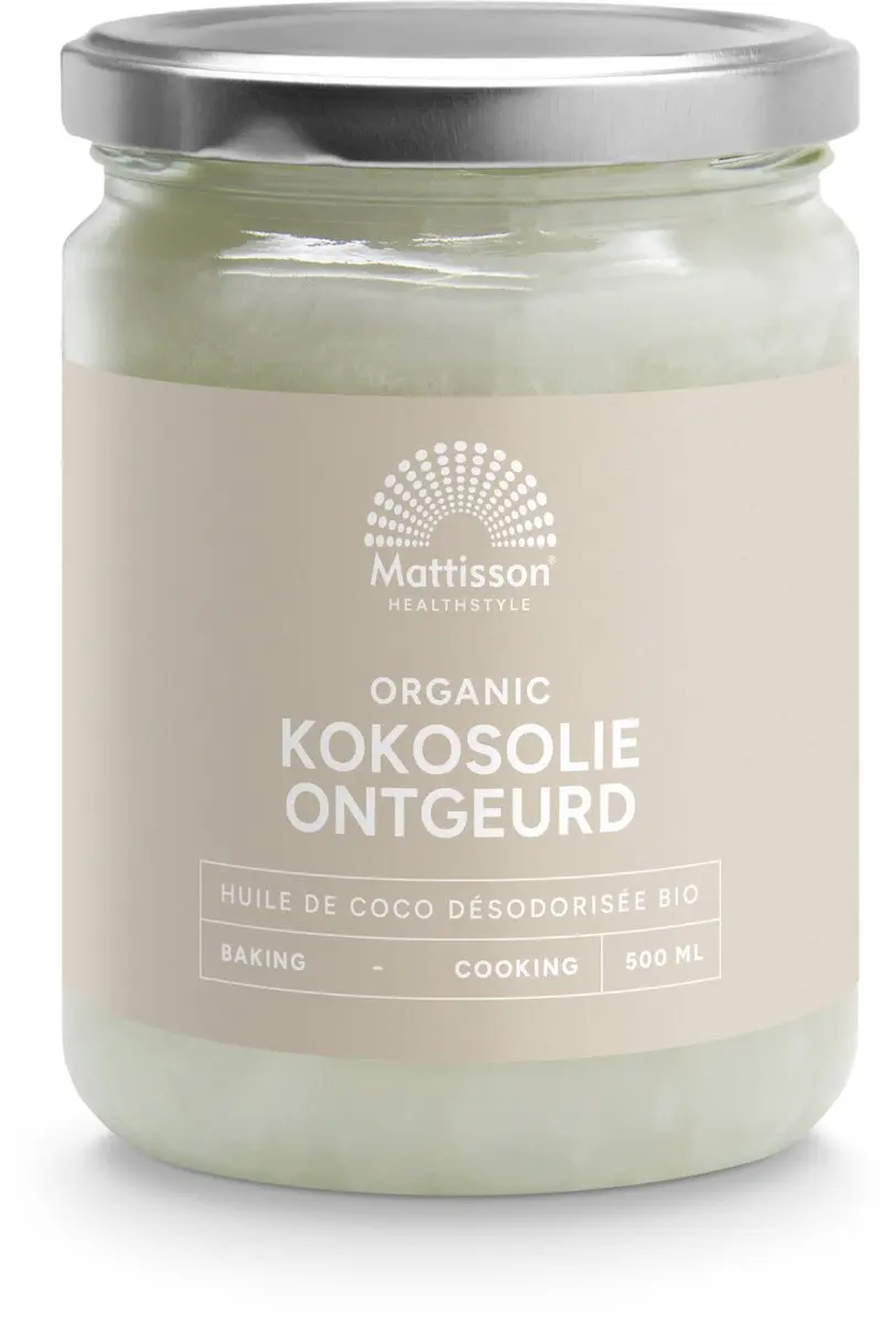 Mattisson Biologische Kokosolie 500ml - Ontgeurd - Vegan