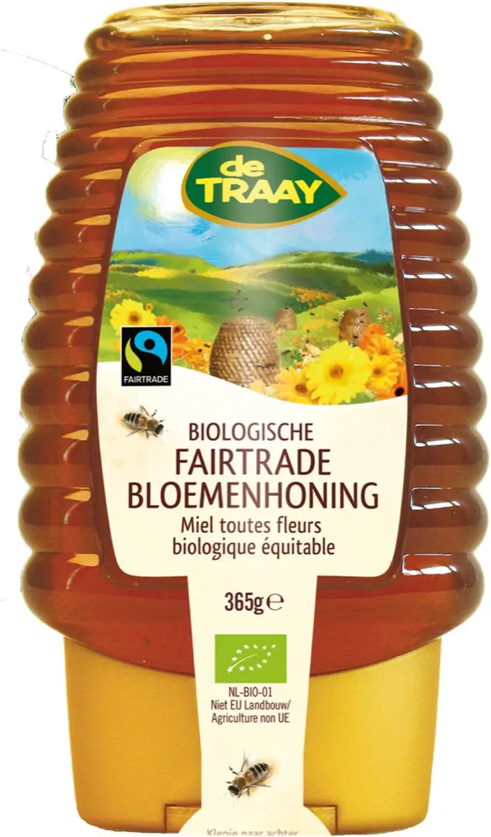 De Traay Bloemenhoning Fairtrade Bio 365g - afbeelding 2 van 3