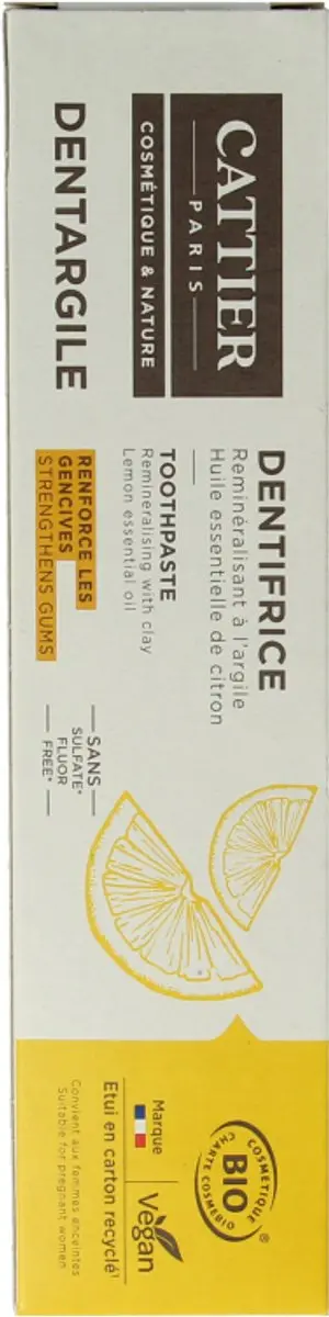 Cattier Tandpasta Klei Citrus 75ml