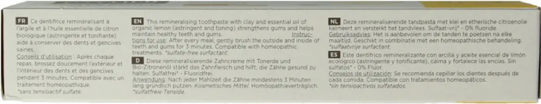 Cattier Tandpasta Klei Citrus 75ml