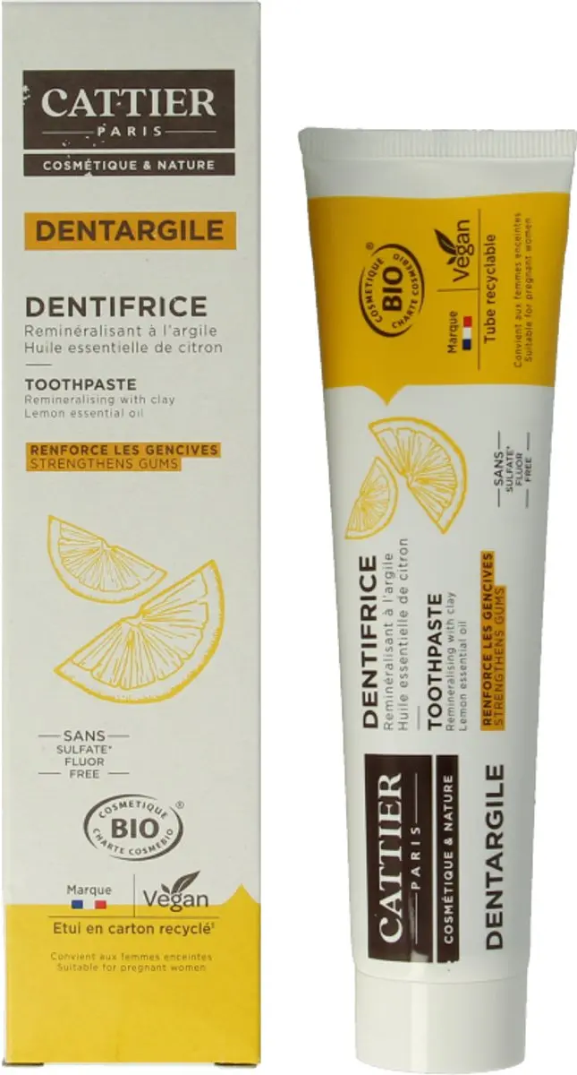 Cattier Tandpasta Klei Citrus 75ml